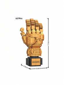 627Pcs Sports Theme Micro Mini Building Blocks, 3D DIY Assemble Model, High Simulation & Smooth Bricks. Features Gold Glove, Football, Golf Ball & Gold Sneaker. Great Room Decor, Unique Model, Birthday Gift For Sports Enthusiasts. - Multicolor - View 10