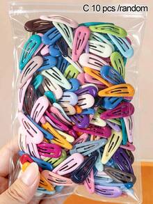 30/20/10pcs Girls Colorful Random Color Small Water Drop BB Clips, Fashion Fresh Minimalist Cute Hair Clips, Bangs Clips, Non-Damaging Hair Accessories For Daily Use And Gifts - Multicolor - View 12