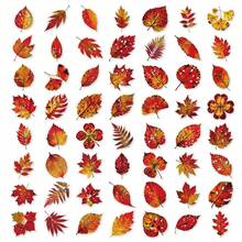 56pcs Autumn Realistic Fallen Leaves Doodle PET Stickers, Self-Adhesive Decorative Labels, Stationery Stickers Suitable For Scrapbooking, Journaling, Notebook Making, Card Making, Gift Wrapping, Planner And Creative Projects - one-size - View 8