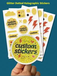 A5/A6 Custom Printing Personalized Glitter Holographic Cartoon Stickers Sheet Die Cut Waterproof Irregular Shape Labels For Product Packaging, Custom Die Cut White A6 Sheet For Business Logo - Rectangular - View 6