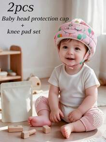 2pcs/1set Pelindung Kepala Bayi + Pelindung Lutut, Set Helm dan Pelindung Lutut untuk Bayi Merangkak & Berjalan, Lembut, Dapat Diatur, Anti Benturan, Ringan, Bernapas, dan Anti Selip untuk Balita - Kombinasi penutup kepala bayi + pelindung lutut - View 13