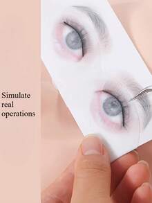Eyelash Extension Practice Card - Realistic Double Eye Module, Suitable For Beginner Training, Eyelash Salon Demonstration And Practice Tool, Professional Eyelash Training Set: Realistic Double Eye Pad, Beginner Practice Card, Eyelash Salon Demonstration Tool, Valentine's Day Gift - Multicolor - View 3