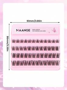 MAANGE 48簇DIY貓眼接睫毛，濃密捲翹蓬鬆，10-16mm簇狀單根假睫毛，混長可自定義，自然細緻，柔軟親膚，適合歐美眼型，適合旅行與日常攜帶，送給女性的禮物，簇狀睫毛，蓬鬆睫毛，接睫毛 - D - 查看 11