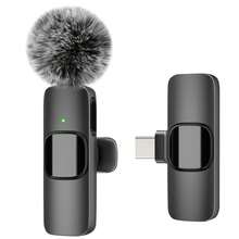 Micrófono inalámbrico de solapa de 2.4G con cancelación de ruido, plug and play, micrófono de solapa profesional con cancelación de ruido, baja latencia, larga duración de la batería, compatible con PC, iOS, Android, adecuado para vlogging, transmisión en vivo, rosa, 50mAh - QJH-K11Rosa - Ver 24