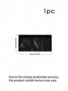 1 Paket/2 Paket Nampan Rias Silikon Motif Marmer Hitam, Nampan Organizer Persegi Panjang untuk Meja Kamar Mandi, Penyimpanan Parfum, Perhiasan, dan Kosmetik - MultiWarna - View 18