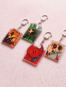 1/4pcs Forsaken Killers Game Killer Acrylic Keychain, Anime Style Cool Design, Slasher/1x1x1x1 Game Character Card Shape, Backpack/Shoulder Bag Charm, Car Key Ring Accessory, Ideal Gift For Game Players And Friends - Multi-color 1 - View 7
