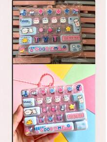 1 buah Gantungan Kunci Mainan Keyboard Pereda Stres 26 Tombol, Liontin Keyboard Mainan Kreatif Tekan Jari Ukuran Besar - Cocok untuk Hadiah Kecil Pesta Liburan, Gantungan Kunci Mainan Pereda Stres Keyboard Mini Buku Harian Hewan 26 Tombol, Mainan Pereda Stres Sensorik Klik Hewan Kartun Lucu, Liontin Tas Mainan Tombol Pereda Tekanan Portabel, Hadiah Pereda Kecemasan (Pola Huruf Dicocokkan Secara Acak/Perbedaan Warna Adalah Normal/Dikirim Secara Acak) - MultiWarna - View 14