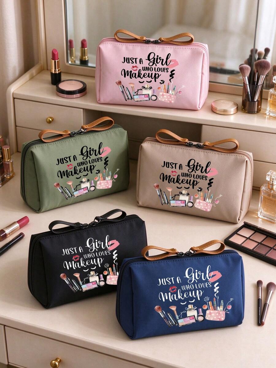 Travel Cosmetic Organizer - Lightweight Portable Dual Zipper Coin Purse, Zippered Toiletry Bag, Zippered Toiletry Bag, Ideal For Daily Use And Travel - Multicolor - View 1