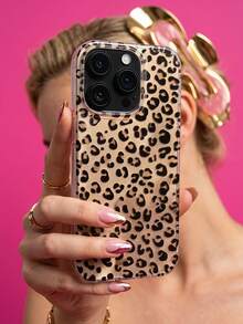 ShellaStory Cheetah Print, Leopard Print Korean Style Cute Leopard Phone Case, Suitable For 16/15/14/13/12 Pro Max/11, Fashionable Animal Pattern Soft Shockproof Back Cover - Multicolor - View 2