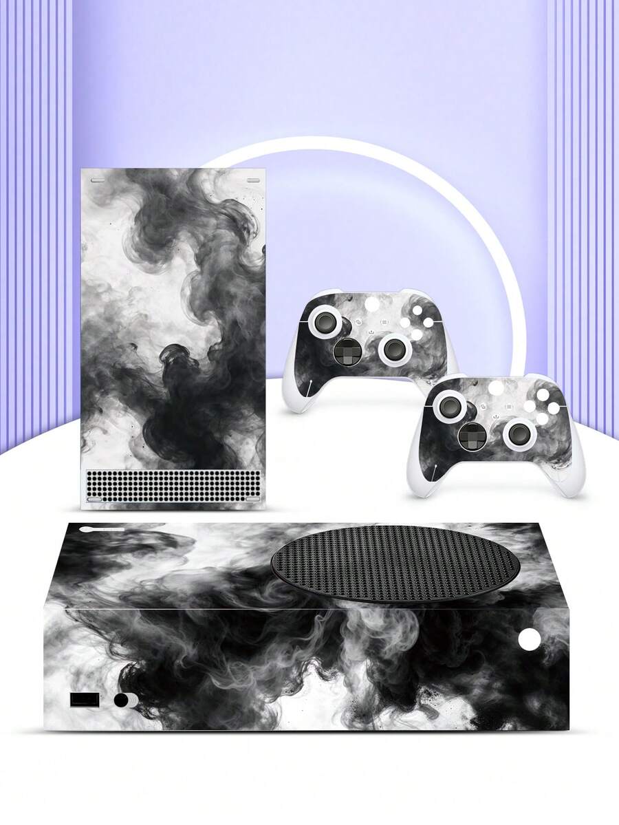 5pcs Ink Wash Smoke Cloud Pattern Stickers For XSS Full Body Game Console, Dust-Proof And Wear-Resistant - View 1