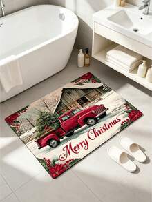 1pc Christmas Element Welcome Mat, Diatomite Absorbent Small Rug, Floor Mat For Stove, Coffee Station & Water Bar Counter, Christmas Halloween Holiday Home Decor, Indoor Outdoor Doormat, Front Entryway Rug, Kitchen & Farmhouse Table Decor - Multicolor - View 8