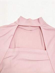 Sexy Hollow Chest Fitted Curve Women's Top, Autumn/Winter New Style, Party/Daily/Commute - Pink - View 6
