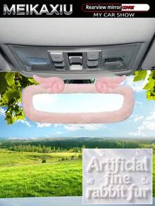 MEIKAXIU Artificial Rabbit Fur Plush Angel Wings Elastic Car Rearview Mirror Cover Decorative Mirror Sleeve Accessory For Women - Faux Rabbit Fur Butterfly Wings Style - View 17
