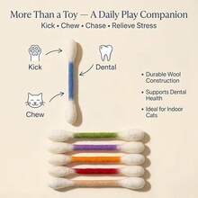 14pcs/Set Random Color (4pcs Cat Interactive Sticks + 10pcs Self-Play Balls) Cat Kick Toys, Interactive Teething & Chewing Toys, Boredom Relief & Dental Cleaning Toys, Anxiety Relief & Digestion Aid, Gift For Cat Lovers, Battery-Free, Suitable For Cats And Dogs - View 6