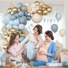134pcs Blue & Gold Sequin Balloon Garland Kit With 2 Balloon Accessories, Decorative Balloon Arch Set, Perfect For Birthday, Wedding, Baby Shower, Wall Backdrop, Home Holiday Party Decorations - View 3