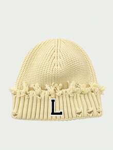 1 buah Topi Rajut Beanie Motif Huruf A-Z, Topi Rajut Hangat untuk Pasangan/Pelajar, Cocok untuk Pemakaian Sehari-hari, Musim Gugur/Musim Dingin - MultiWarna - View 9