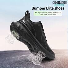 ONEMIX Unisex Men's Running Shoes, Lightweight Breathable Mesh Training Sneakers, Shock-Absorbing Non-Slip Outdoor Athletic Trainers With Arch Support For Workout & Daily Commute - Black - View 7