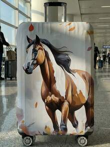 1pc 18-32 Inch Suitcases Dust Cover, Steed Print Luggage Cover. Stretchable, Scratch-Proof & Dustproof, Stylish Decoration For Luggage - Multicolor - View 4