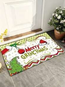 The Grinch 1pc The Christmas Indoor And Outdoor Door Mat/Rug,Non-Slip Welcome Mat - Machine Washable, Suitable For Bedroom Living Room Bathroom Kitchen Entry Hallway Front Door Carpet,Halloween Decor,Christmas Decrotions,Fall Decor - A - View 1