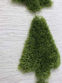 1pc Christmas Tree Theme Pillowcase, Suitable For Living Room Sofa Or Bedroom, Create Holiday Atmosphere; Zipper Closure, Machine Washable; Pillow Insert Not Included - Green - View 4