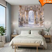 2D Plan, 1 Banner, Elegant And Classic Winter Corridor With Snow And Mist Surface, Branch Chandelier, Activity Background, Photography Background, Home Decoration Banner, Studio Props - 1 - View 8