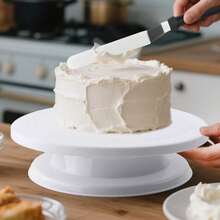 Cake Decorating Turntable – Home Baking Rotating Cake Stand – Plastic DIY Birthday Cake Decorating Tray - View 8