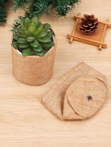 1pc Potted Plant Container, Suitable For Succulent Potted Plants, Living Room Decor, Blanket Storage, Farmhouse Style Storage Rack, Bohemian Style Plant Stand, Country Style Home Decor, Wall Hanging Storage Rack, Porch Decor, Fiber Storage Bucket, Home Decor Vase - Multicolor - View 1