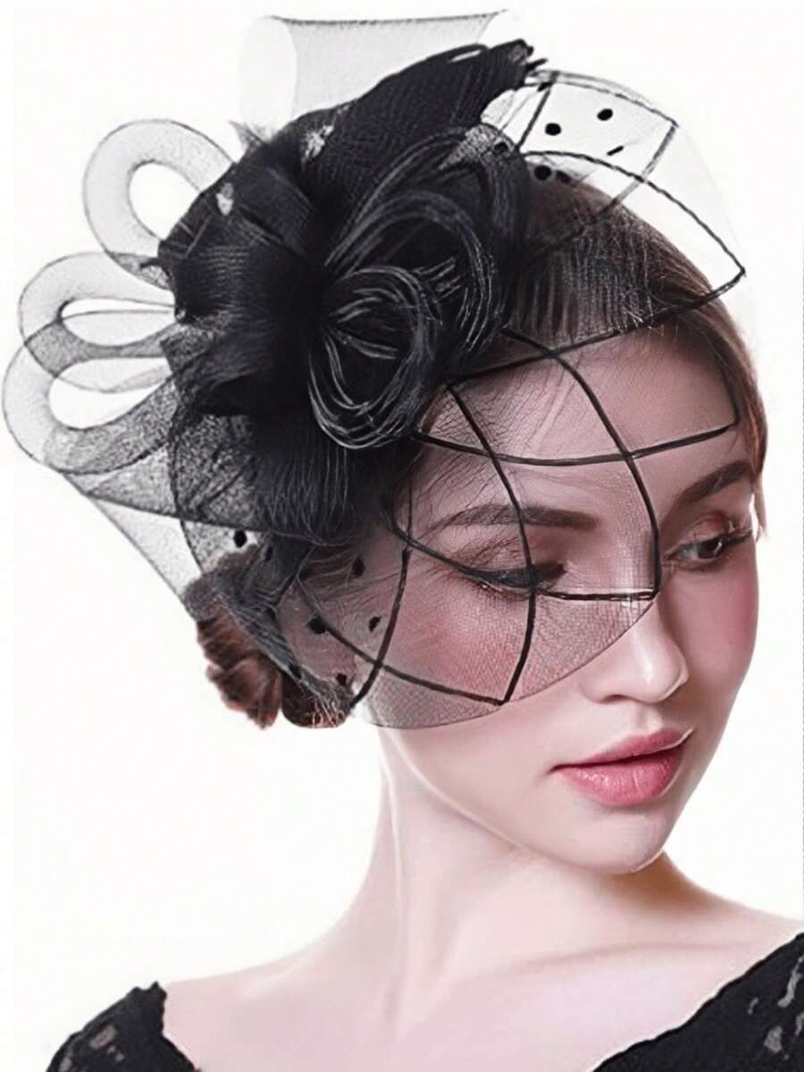1pc Exquisite Mini Fascinator Hat, Kentucky Derby Style, Suitable For Women Attending Tea Party, Bride Wedding, Halloween, Church Event, Top Hat, Rave Party, Halloween Accessory, Bride-To-Be, Mini Top Hat, Mini Hat, Gift - White - View 1