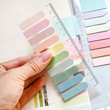 4 Sets/1 Pack Assorted Shapes Index Tabs, Extra Long Ultra Thin Index Labels, Student Reading Labels, Office Indicator Tabs, Book Annotation Labels, Transparent Waterproof Sticky Notes, Colorful Adhesive Labels With PP Card Ruler - one-size - View 6
