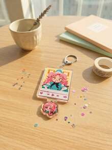1pc/4pcs Witch Hat Anime Characters Music Player Frame Aesthetic Acrylic Keychains With Mini Charm, Magic Fantasy Anime Fan, Music Interface Aesthetic & Cute Charms Double Layer Pendant Gift - Multicolor - View 9