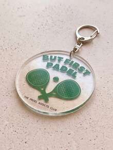1/6pcs Cute Cartoon Padel Racket Tennis Acrylic Keychain, Fun Sports Style Flork Expression/Racket/Cute Duck Design, Padel Tennis Sports Bag Charm, Car Key Ring Accessory, Ideal Gift For Tennis Players, Sports Enthusiasts, Friends - Multicolor - View 11