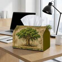 1 قطعة حامل صندوق مناديل بأسلوب الغابة الريفي - تصميم زخرفي، مناسب للمنزل والسيارة والحفلات وطاولة السرير، مع نمط حيوانات الغابة، يناسب المناديل/المناشف الورقية/ورق المطبخ، رف تخزين غرفة المعيشة، زينة زخرفية - متعدد الألوان - مشاهدة 15