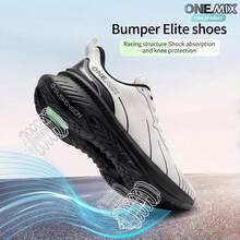 ONEMIX Unisex Reflective Training Running Sneakers, Lightweight Breathable Mesh Shock Absorbing Night Jogging Shoes For Workout - Panda White - View 7