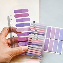 3pcs Assorted Sticky Notes Set, Gradient Macaron Purple Series, School Student Textbook Reading Marker Tabs, Index Tabs, Holiday Friend Gift, Office Stationery Classification Label Stickers, PET Material Transparent - one-size - View 6