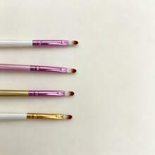 Fashion Eye Makeup Brush Kit, Long Handle Cosmetic Wands For Easy Grip During Makeup - White - View 3