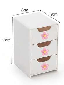 1pc Children's Flower Handle Storage Box, Girls Hair Accessories Drawer Jewelry Box - White - View 5