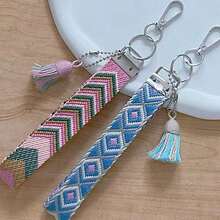 Tassel Woven Ribbon Bag Charm, Bag Pendant - Multicolor - View 4