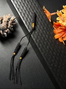 1pc Islamic Tasbih With Woven Tassel, Exquisite Knotted Prayer Bead Pendant, Handmade Braided Rope Tassel, Prayer Bead DIY Accessory - Multicolor - View 7