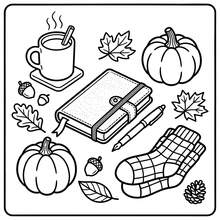 GDTME Autumn Vibes - 24 Vibrant, Simple To Color Pumpkin, Fallen Leaf ...