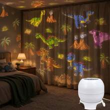 Dinosaur Themed Dynamic Projection Lamp, Dinosaur Forest Elements, USB Plug In, 360° Rotation For Dreamy Light Effects, Soft Light, Applicable To Bedroom, Living Room, Birthday Parties, An Excellent Gift - Dinosaur Dynamic Projection Light - View 10