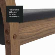 **Juego de Comedor Claire, Mesa Cuadrada de 90 x 90 con 4 Sillas, Juego de Comedor para 4 Personas, Mesa Pedestal de Madera, Sillas con Asiento Tapizado, Diseño Rústico Marrón y Negro, para Cocina y Comedor** - Negro - Ver 4