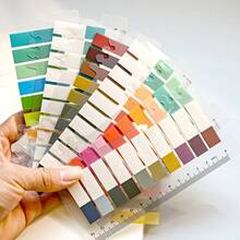 6 Sets Style Packaging 1 Pack Total 1200 Sheets 200 Sheets Per Style Page Index Stickers, Colorful Semi-Transparent Reusable Bookmarks, Elegant Ribbon Index Labels, Vintage Colorful PET Transparent Adhesive Index Labels - one-size - View 3