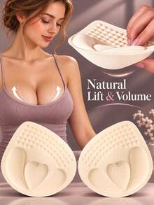 Thickened High Elasticity Removable Breast Pads, Invisible Push-Up Breast Lining, Reusable Breathable Breast Enhancer Cups, Suitable For Wedding, Party And Daily Wear - Multicolor - View 9