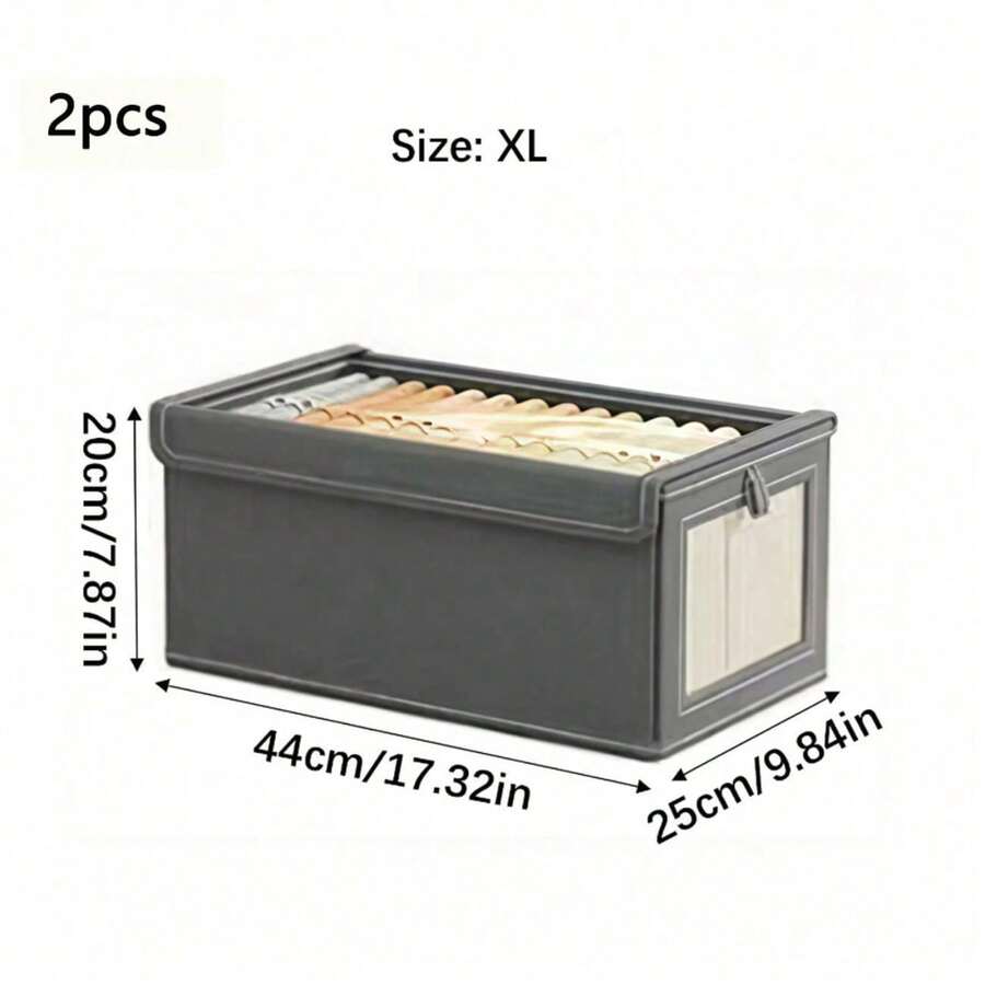 2pcs Folding Storage Box Wardrobe Organizer Clothes Storage Boxes Foldable Bags - VJN0480-XL - View 1