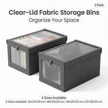 2pcs Folding Storage Box Wardrobe Organizer Clothes Storage Boxes Foldable Bags - VJN0480-M - View 6