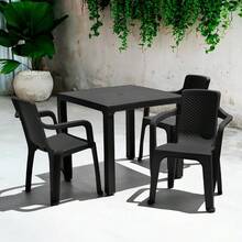 Outdoor Table & Chair Sets - Black - View 3