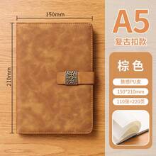 Ultra Thick Stylish Executive Meeting Notebook Set, Multifunctional Lined Journal With 12 Month Calendar And Personal Info Pages, Retro Square Magnetic Closure, Water-Resistant Skin-Feel Leather Cover, A5 Office & School Diary Planner For Men & Women - A5 blank - View 3