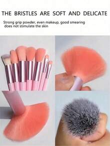 1 Set Complete High-Quality Professional Makeup Brushes, Including 13 Makeup Brushes + 1 Makeup Sponge + 2 Round Brushes + 1 Storage Bag. Soft And Fluffy Foundation Brushes, Contour Brushes, Perfect Gift To Meet Girls' Beauty Needs - Multicolor - View 6