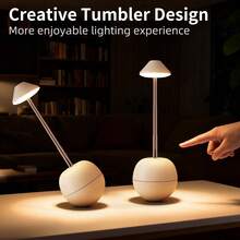 Cross-Border Hot-Selling LED Night Light Rechargeable Creative Decorative Table Lamp Bedroom Desktop Remote Control Bedside Atmosphere Light - Roly-poly Table Lamp - View 3