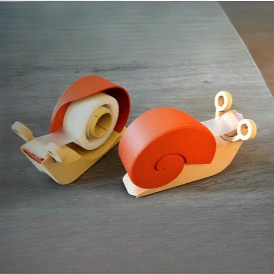 Creative Snail Tape Dispenser Cute Cartoon Tape Cutter Desktop Fun Stationery Decor Funny Desk Organizer - A - View 1